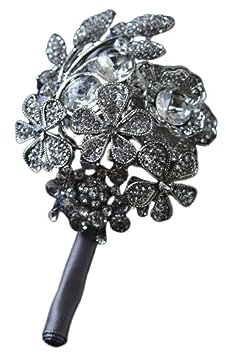 SHERCHPRY Korsagenbrosche Aus Satin Kristall Brosche Ansteckblume Für Frauen Bankett-brosche Hochzeitsdekoration Brosche Im Knopfloch Kristalldekor Braut Rose