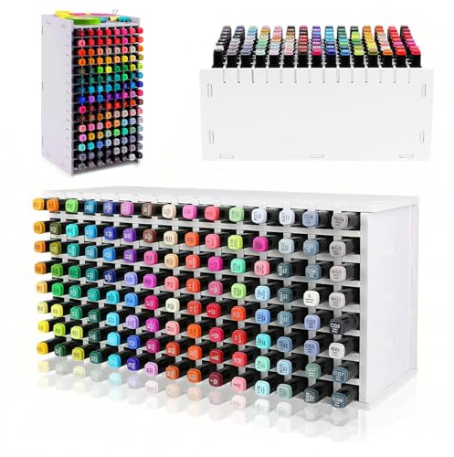 120 Stifte Organizer, Marker Organizer mit 6 Fächern, Frei kombinierbar | Stiftaufbewahrung aus Holz für Marker und Stifte. Schreibtisch-Stifthalter für Zuhause, Büro und Schule.