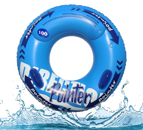 Schwimming Ring Erwachsene,Schwimmring mit Griff für Erwachsene,DOLYUU Dauerhafter Aufblasbarer Pool Schwimmen,Schwimmtiere für Den Pool,Schwimmring Röhre Für Party(Blau).