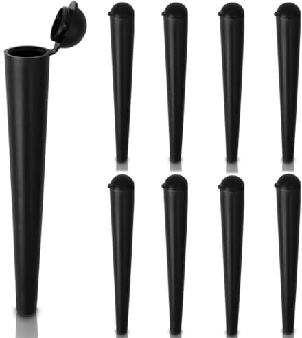Reccisokz 10 Pezzi Porta Joint,Joint - Custodia Antiodore, Custodia per Il Trasporto,120MM King Size Cone Holder Air Tight Hard Plastic Tube Smoking Rolling Cig Joint Tube,Tubo A Prova di Odore