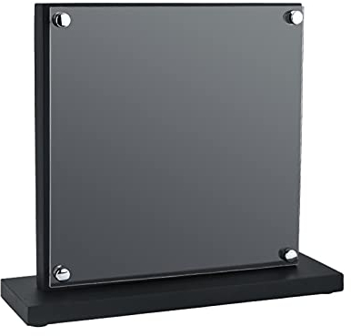 Ceppo portacoltelli Magnetico, portacoltelli Nero in Legno Naturale Supporto portacoltelli Magnetico a Doppio Lato con Schermo di Protezione Acrilico Trasparente, Grande capacità e