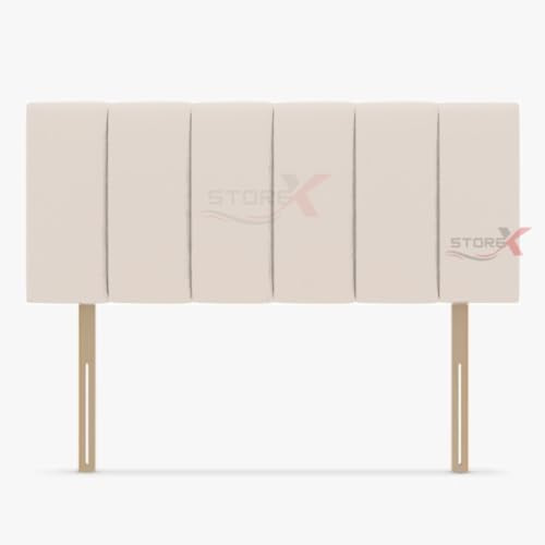STOREX Plush Fabric Padded Lined Headboard For Devan Bed Bedroom Furniture Size 2Ft 6Inch/ 3Ft/ 4Ft/ 4Ft 6Inch/ 5Ft /6Ft -20 Inch Height 20inch (Cream, 20inch Height 3Ft Single)
