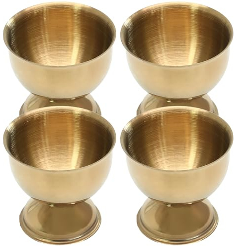 Bonsicoky 4 Pcs Gold Egg Cups - Stainless Steel Egg Holder - Egg Tray Kitchen Tool for Soft & Hard Boiled Eggs