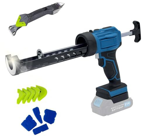 Pistola Sigillante Elettrica, 2.500N Pistola Silicone Compatibile con Makita 18V, Cartucce da 300ml, 4 Velocità e LED, con Accessori, per Sigillare e Impermeabilizzare, SENZA BATTERIA