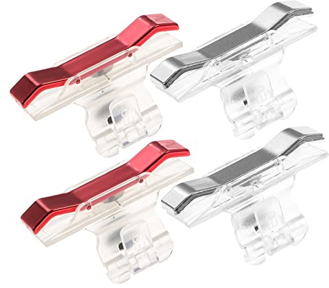 Uonlytech Paar Metall Griffe für Controller, Rote 2, Mobile Spiele | Transparente Bauweise, Schnellere Schüsse, Stabile Fixierung, Abs und Metall, Höhere Tasten