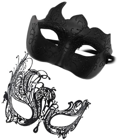 Generisch Spitzen-Maskerade-Maske, Maskenkostüm - Retro-Spitzen-Augenbinde,Glitzerndes Maskerade-Masken-Set, Cosplay-Zubehör für Halloween-Karneval