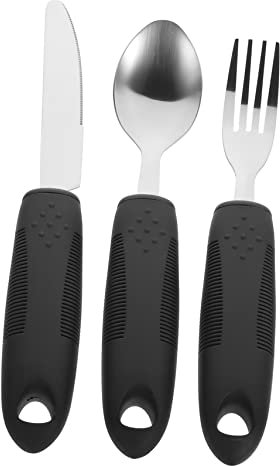 GRADENEVE Adaptives Besteck Satz Für Senioren Rutschfestes Geschirr Ergonomische Utensilien Für Ältere Menschen Tragbares Design Einfach Zu Reinigen Geschirr Für Menschen Mit Handzittern