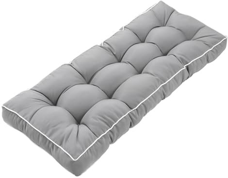 Maphissus Outdoor Bench Cushion with Ties,Weather Resistant Thick Tufted Garden Seat Pad,104x45x10cm