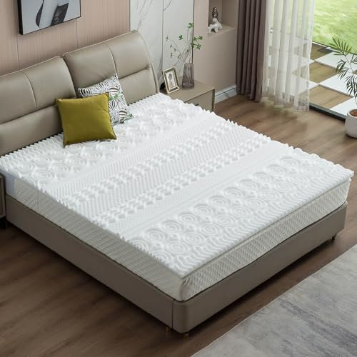 AMBINESS® Matratzen Topper Memory Foam | 7 Größen | 80x200cm - 180x200cm | 5cm Dicker Memory-Schaum | orthopädisch temperaturregulierend Maschinenwaschbar | Öko-Tex | 80x200cm