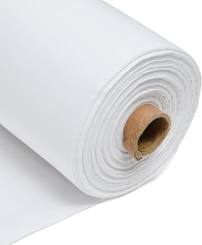 Coton au Mètre - Tissu de Décoration Léger à Coudre Pour Enfants, à la Mode, Noir ou Blanc (BLANC, 2 Mètres de 240 cm de Largeur)