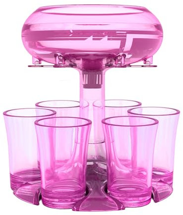 Bartending Set, Parties Acrylic Dispenser, Shot Dispenser with 6 Drinking Glasses for Tea, Juice, Coffee, Beer