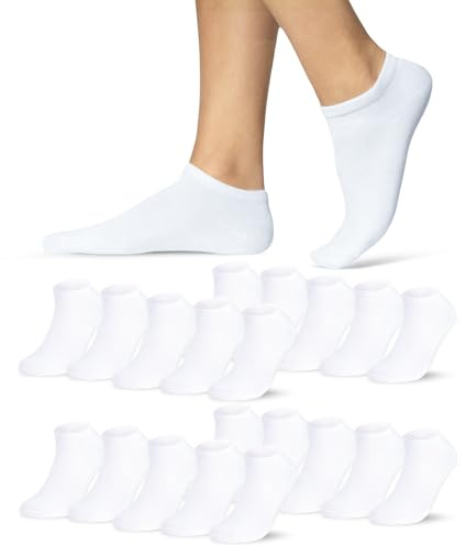 sockenkauf24 10 Paia Calzini Corti Uomo Calze Corte Bianco 43-46 Estivi Cotone Traspiranti