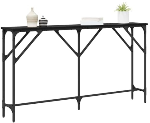 vidaXL Konsolentisch Schwarz Eichen-Optik 140 x 23 x 75 cm