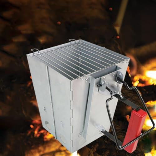 Comignolo per barbecue, barbecue pieghevole a carbone, con manico, set per grigliare da campeggio, per viaggi, picnic, barbecue