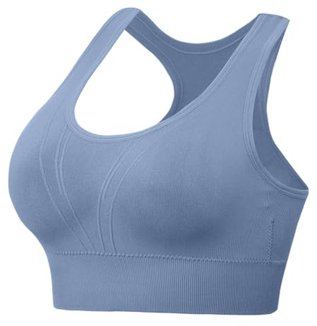 Litherday Sujetador Deportivo Mujer Sin Costuras de Alto Impacto Extraíbles Bra Deportivo Push Up para Yoga Running Fitness y Entrenamiento Tallas