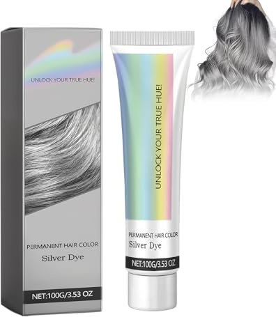 Wonsters 100 g Crema per capelli grigi, Hair Color Silver Crema colorante naturale per capelli grigio argento, Hair Color Silver Crema colorante naturale per capelli grigio argento shampoo