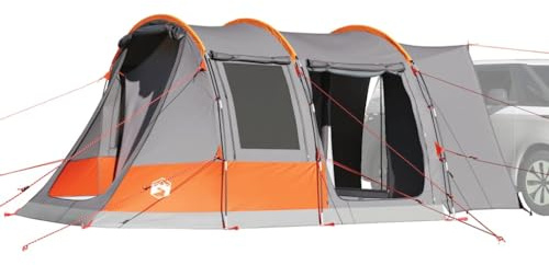 Tienda de Campaña para Coche, Material Poliéster 185T con Revestimiento PU, Impermeable y Resistente al Viento, Tienda Techo Coche, Tienda Campaña Montaje Rapido,Color Gris y Naranja, 470x332x216 cm