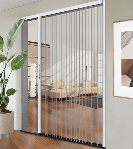 Porta A Soffietto Porte A Libro Porta scorrevole a soffietto in vetro acrilico con serratura di sicurezza, divisorio per interni alto 203 cm, 210, 215, 220 cm, cancelletto plissettato(107 x 221 cm)