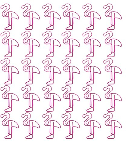 Vauki 30 Stück Flamingo Büroklammern aus Kunststoff, Niedliche Rosa Tierform Papierclips zu Lesezeichen - MotivierendeSüße Briefklammern für Büro, Schule, Geschenke, Basteln und Weihnachtsdekoration