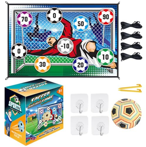 Set da gioco per pallone da calcio - Gioco di lancio della porta da calcio in cortile per interni ed esterni, set da gico per ragazzi | Attrezzatura da allenamento con 1 palla, 1 bersaglio in flanell