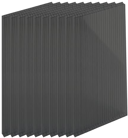 Lot de 10 Panneaux à Double paroi Relaxdays, 6 mm, pour Serre, Anthracite