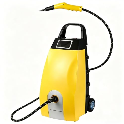 Pulitore A Vapore Industriale Professionale 3000w, Generatore Leggero Con Serbatoio 3,5l Blocco Sicurezza Riscaldamento Rapido In 20s Per Rimozione Grasso, Piastrelle, Auto Pavimenti(Yellow)