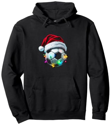 Ballon de Football Festif avec Bonnet de Père Noël et lumières Sweat à Capuche