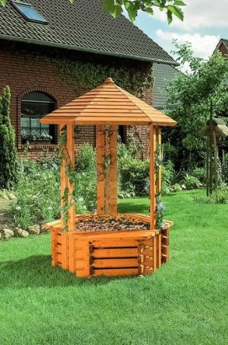 WESTERWALD Zierbrunnen 135x135x192 cm Kieferholz wetterfest imprägniert Gartendeko Promex