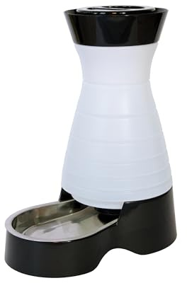 PetSafe Healthy Pet Water Station - Small, 64 oz Capacity - Gravity Pet Water Fountain, Automatic Cat Water Fountain, Dog Water Fountain, Water Dispenser - Removable Stainless Steel Bowl Included