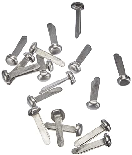 Wedo 112350054 Musterbeutelklammern (Rundkopf, Klarsichtdose (210-3), glanzveredelte Ausführung) 500 Stück, silber