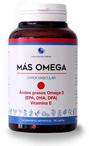 Laboratorios Mahen - Más Omega | 180 perlas DHA | EPA y DHA, Vitamina E, aceite de pescado, formato perlas, 90 tomas