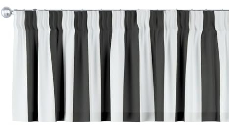 dekoria Kurzgardine mit Kräuselband Schal Gardine Dekoschal 260 x 40 cm schwarz-weiß
