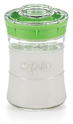 KEFIRKO Kefir Maker | El Set Ideal para Preparar Kéfir de Leche o Kéfir de Agua en Casa | Fermentador-Germinador Casero + Librito de Recetas Descargable en PDF | 900ml | BPA Free | Verde
