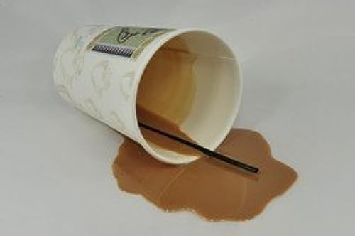 New! Real Looking Faux Spilled Cup of Coffee to Go