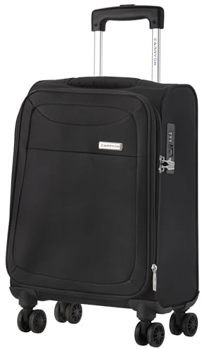CarryOn Air – Maleta Blanda de Cabina 55 cm, 41 L, Ligera con Cierre TSA (Negro, pequeño)