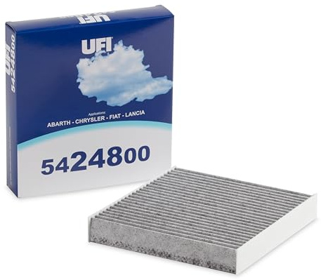 UFI Filters, Filtro Abitacolo ai Carboni Attivi 54.248.00, Filtro Abitacolo per Ricambio, Adatto a Auto, Applicabile su Diversi Modelli Abarth, Chrysler, Fiat e Lancia