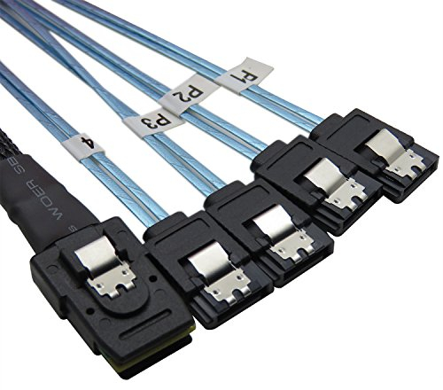 YIWENTEC 0.75M Mini SAS 36P SFF-8087 To 4 SATA Target Hard Disk Connector Data Cable (0.75m) ¡