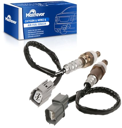 MAXFAVOR 234-9005 234-4125 Upstream & Downstream O2 Oxygen Sensor Replacement for 2002 2003 2004 Honda CR-V EX LX Base L4 2.4L O2 Sensor OE# 15575 13706
