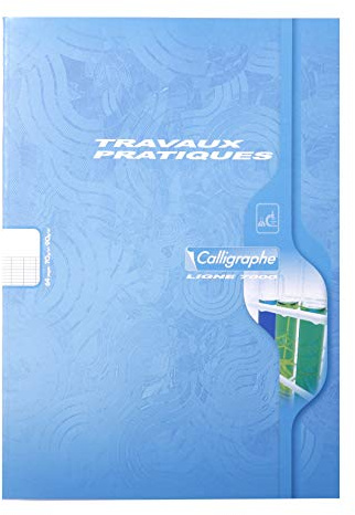 Clairefontaine 48C - Packung mit 15 Heften Calligraphe geheftet, DIN A4, französiche Lineatur 70g & blanko 90g, 32 Blatt, farbig sortiert, 1 Pack