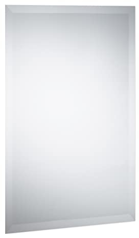 Relaxdays Spiegel Rahmenlos, Wandspiegel 40x60 cm, Hoch- & Querformat, Facettenspiegel für Bad, Flur, Gäste-WC, klar, 10034259, Aus 100% Glas