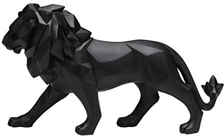 Vinbcorw Lion Statue Decoration Interieur en Resine Design, Noir/Blanc - Animaux Deco