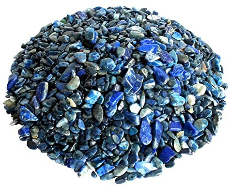 Perlin Lapislazuli Edelstein Chips 3 mm 5 mm 500 Stück Naturstein Trommelsteine Lapis Lazuli Halbedelstein Für Schmuckherstellung Basteln Dekoration Blau