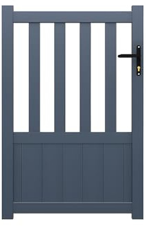 Portillon battant aluminium ajouré L100 x H140 cm anthracite BARTOS