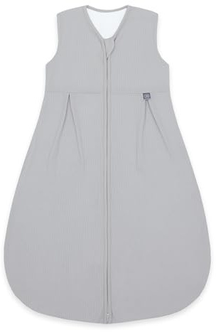 emma & noah Baby Schlafsack 1.0 TOG, Ganzjahres Schlafsack für den Frühling, Sommer und Herbst, 100% Bio-Baumwolle, OEKO-TEX Zertifiziert, Strampelsack für Neugeborene (Essential Grau, 80 cm)