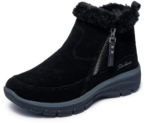 Skechers Women's EASY GOING - COOL ZIP Zip-Up Boot, Black, 5M