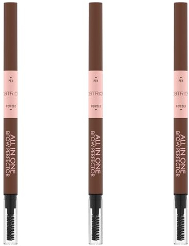 Catrice All In One Brow Perfector, Augenbrauenstift, Nr. 020, Braun, langanhaltend, abdeckend, definierend, vegan, ohne Mikroplastikpartikel, Nanopartikel frei, ohne Parfüm, 3er Pack (3x0.4g)