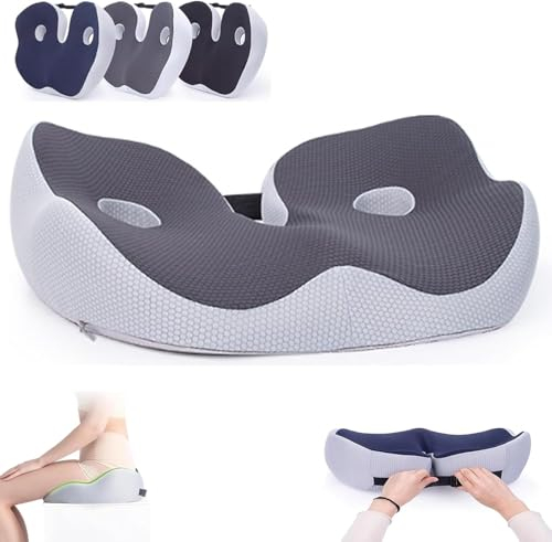 Libiyi Outfany Ergoseat, orthopädisches Sitzkissen zur Druckentlastung, Komfortsitz aus Memory-Schaum, orthopädisches Sitzkissen zur Druckentlastung for Büroangestellte und Autofahrer, die lange sitze