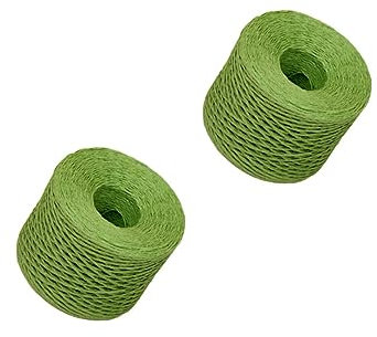 SEWACC 2rolle Bastpapierseil Geflochtenes Seil Papierschnur Lang Mattes Papierband in Dunkelgrüner Farbe Geeignet Für Bastelprojekte Diy-dekoration Geschenkverpackung Anhänger