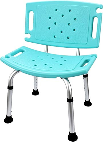 Sedile da bagno regolabile in altezza con schienale per adulti, sedia da doccia per anziani e disabili, panca da bagno di sicurezza per vasca da bagno, sgabello da doccia, con piedini antiscivolo