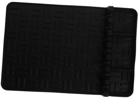 FONDOTIN Silikonmatte Für Grillbesteck Und Ablage Hitzebeständige Grillablage Für Outdoor Küche Schwarz Flexibel Langlebig Leicht Zu Reinigen